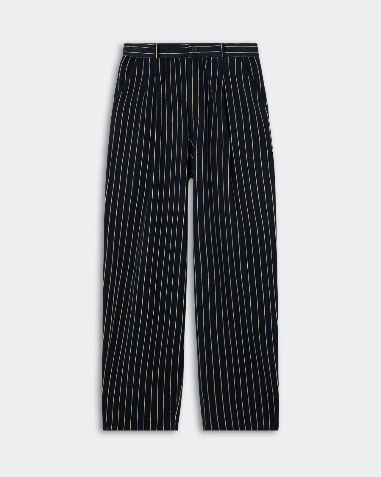 Pinstripe Carpenter Pant - Navy/Butter